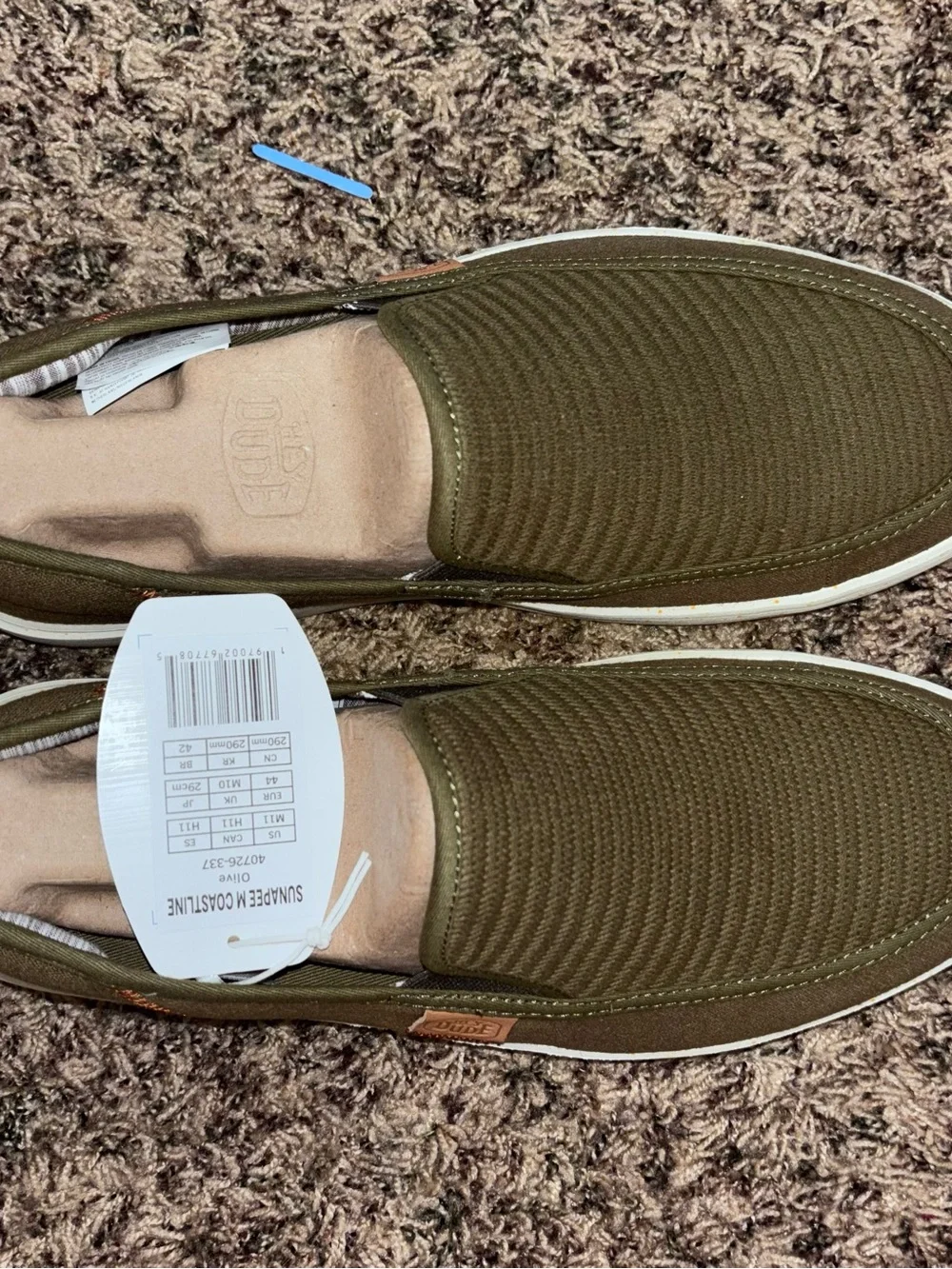 New Hey Dude Sunapee Coastline Slip On Shoes Men’s Size 11 Sneakers Olive
